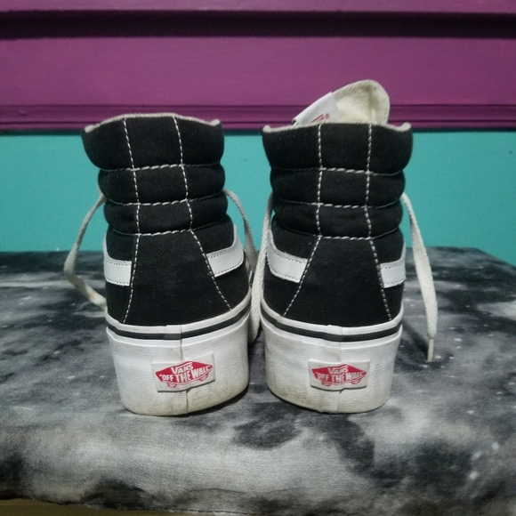 Vans platform black high tops W8 M6.5 - Picture 2 of 4